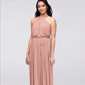 David’s bridal Soft Mesh Halter Bridesmaid Dress